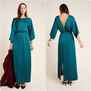 Emerald green evening dress